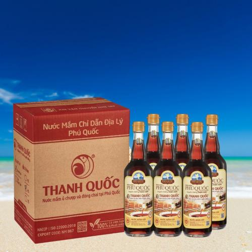 Nước Mắm Chỉ Dẫn Địa Lý Phú Quốc - Thanh Quốc 40N, 520ml x 6 chai